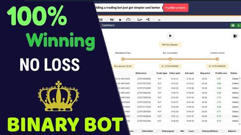 Its definitely worth testing this bot to your account. . Binary bot no loss